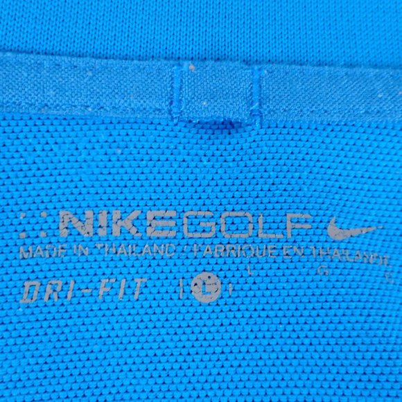 Nike Golf Polo L Blue Polyester Dri-FIT Short Sleeve Swoosh Crotched Mountain - Picture 3 of 11